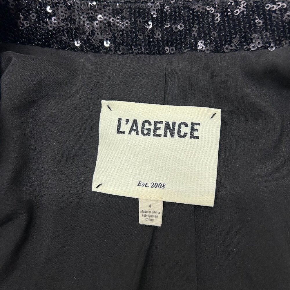 L'Agence Black & White Marlowe Sequin Tuxedo Jacket NWOT - Picture 11 of 13